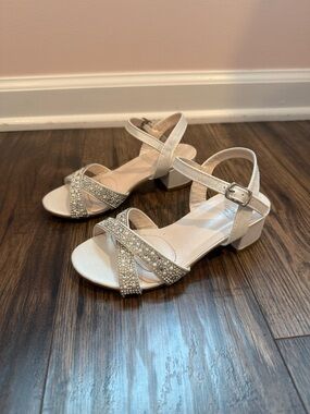 Girls’ Sparkle Cross-Strap Dress Sandals